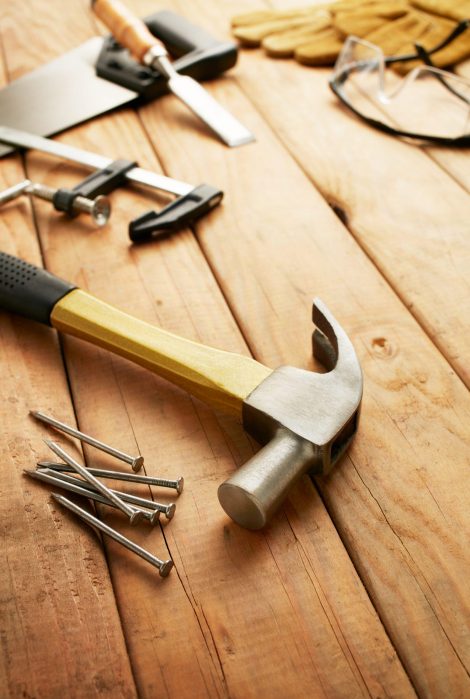 various type of carpentry tools with shallow depth-of-field